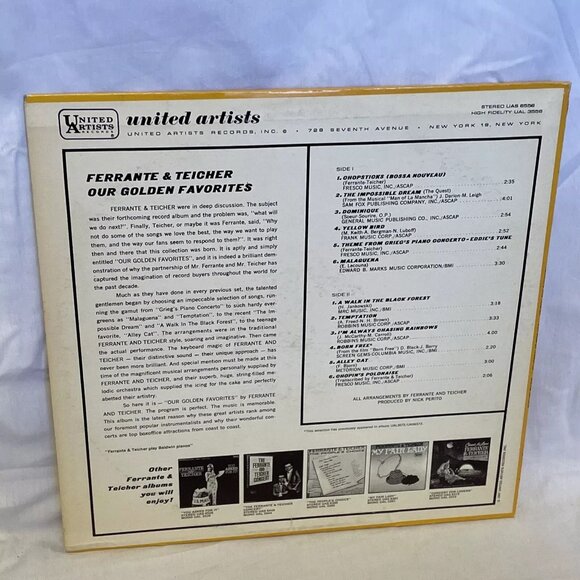 Ferrante & Teicher Our Golden Favorites (Vinyl, 1967) United Artists UAS 6556 VG - Picture 3 of 10